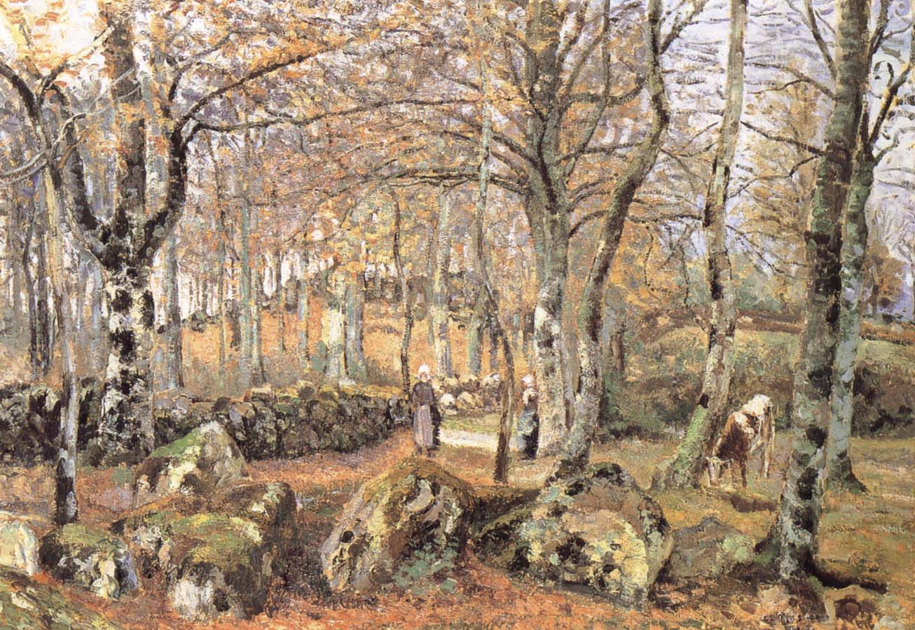 Camille Pissarro There are rock scenery